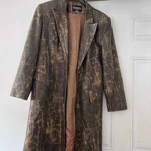 Green Faux Snakeskin Coat